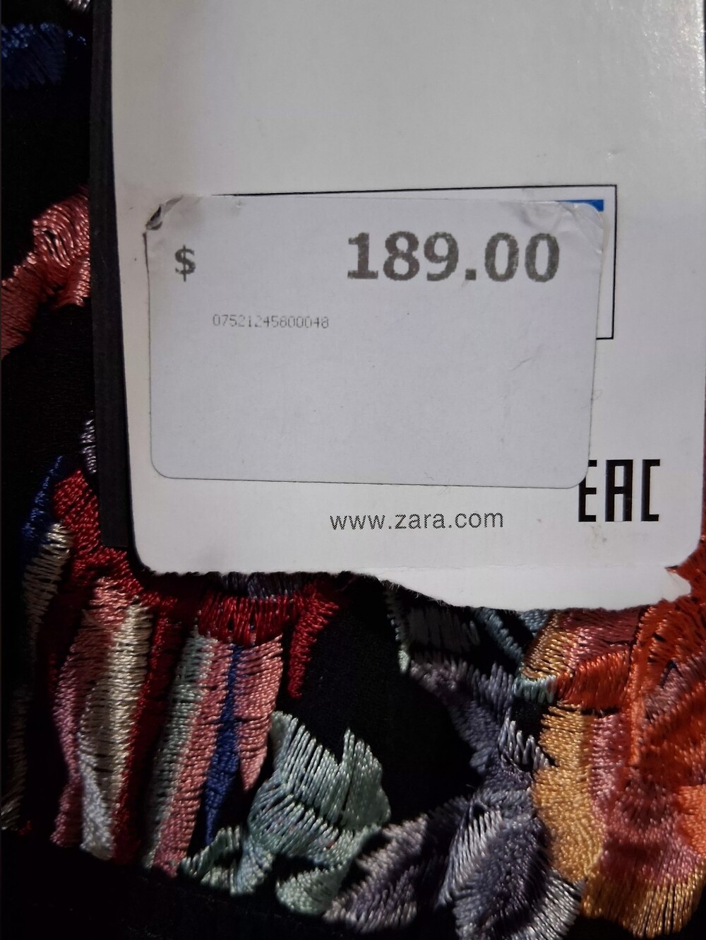 Zara Black Floral Midi Dress with Orange and Blue Accents - Picture 12 of 16